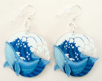 Whale jewelry, whale gift, whale earrings, cute earrings, animal jewelry, whale, blue whale, quirky jewelry, quirky gift, quirky earrings