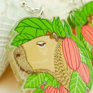 Capybara jewelry, guinea pig gift, capybara earrings, cute earrings, animal jewelry, capybara, guinea pig, quirky jewelry, quirky gift image 3