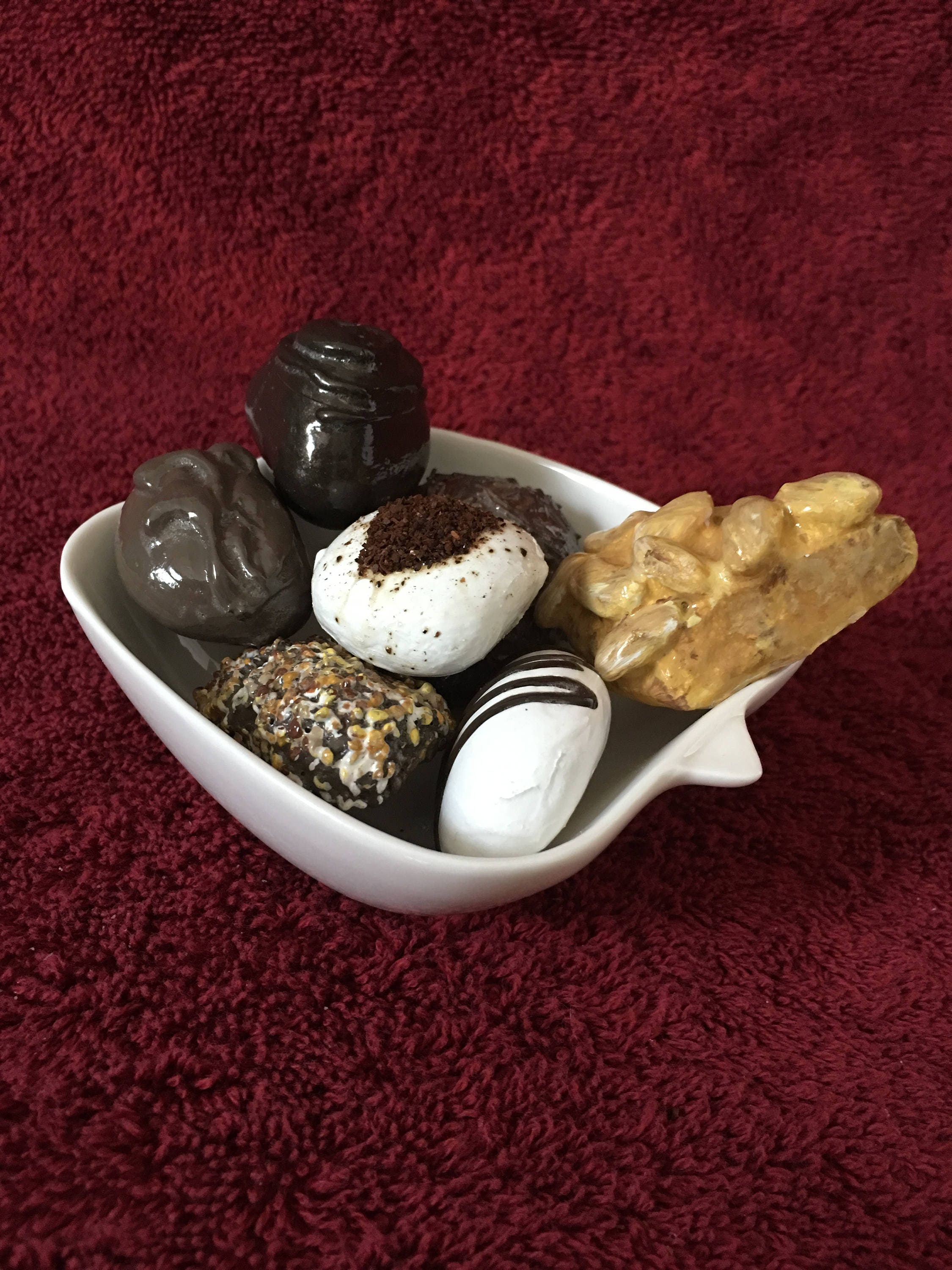 Unique Serving Rocks Hand Painted Rocks, Assorted Candy With Serving Dish- Chocolates ...
