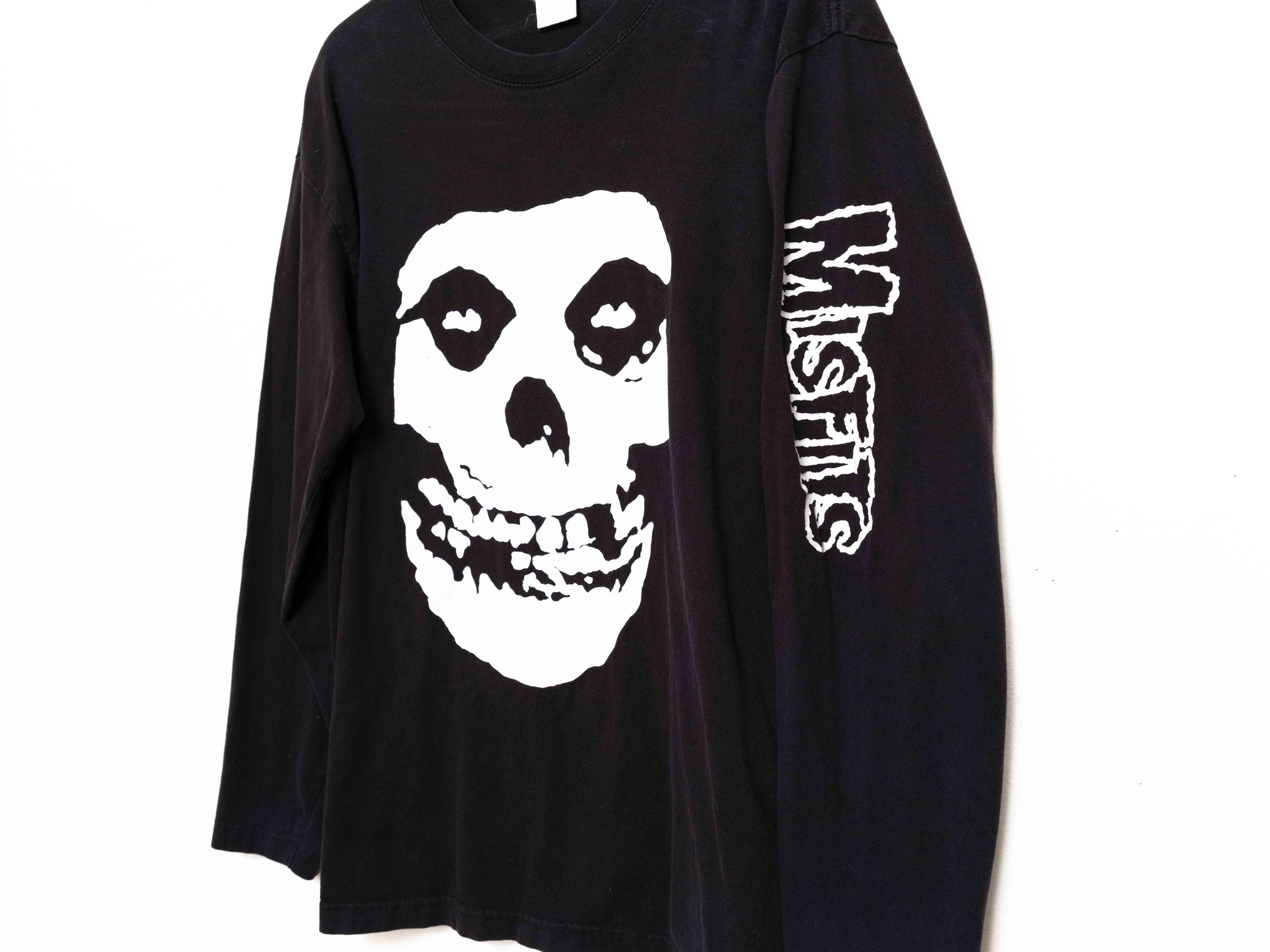 MISFITS ロングスリーブ90sヴィンテージ 90s Misfits Long Sleeve Shirt, Punk Band Tee, Skeleton Graphic