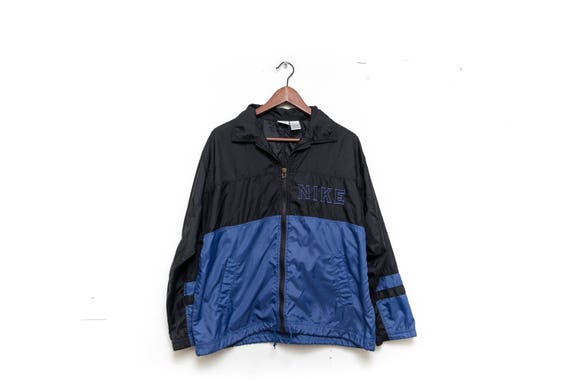 nike windbreaker black and blue