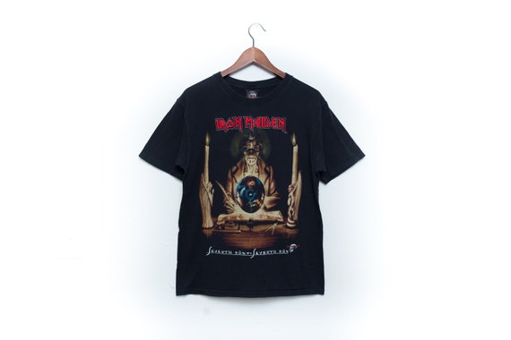 Iron Maiden Black Graphic Concert Tee Illustration