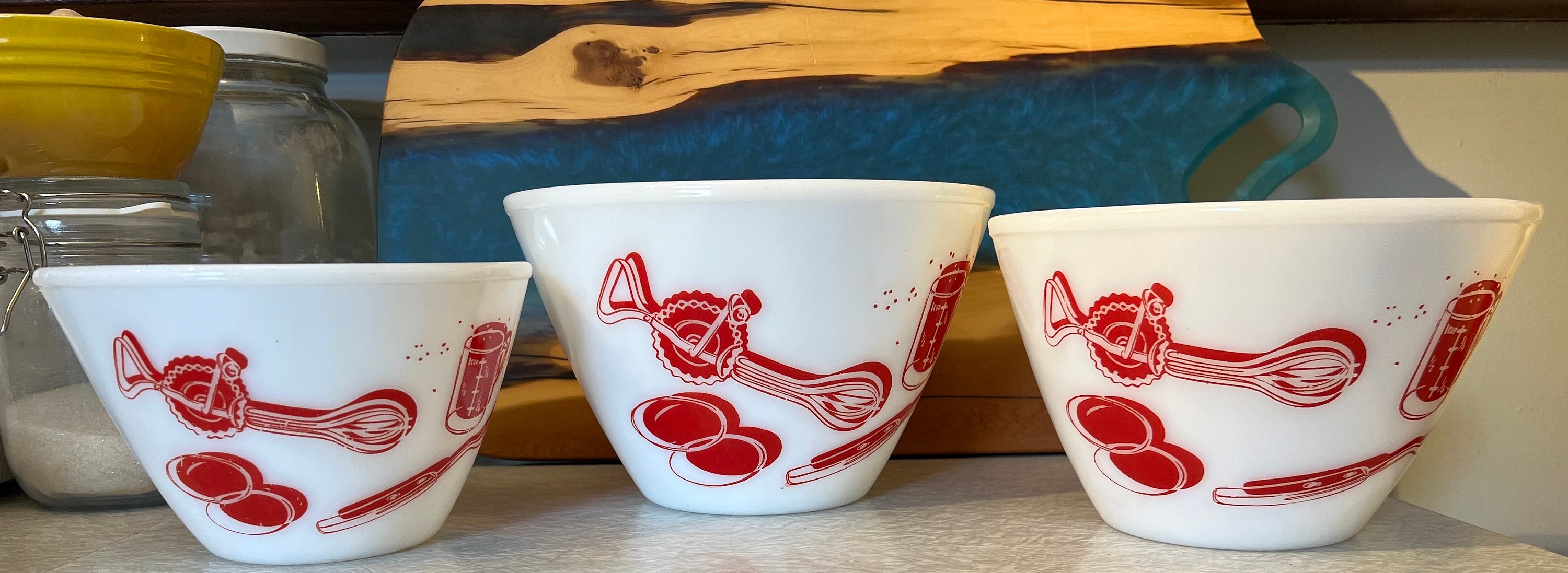 Fire King Red Bowl - Etsy Fire King Red Bowl - Etsy
