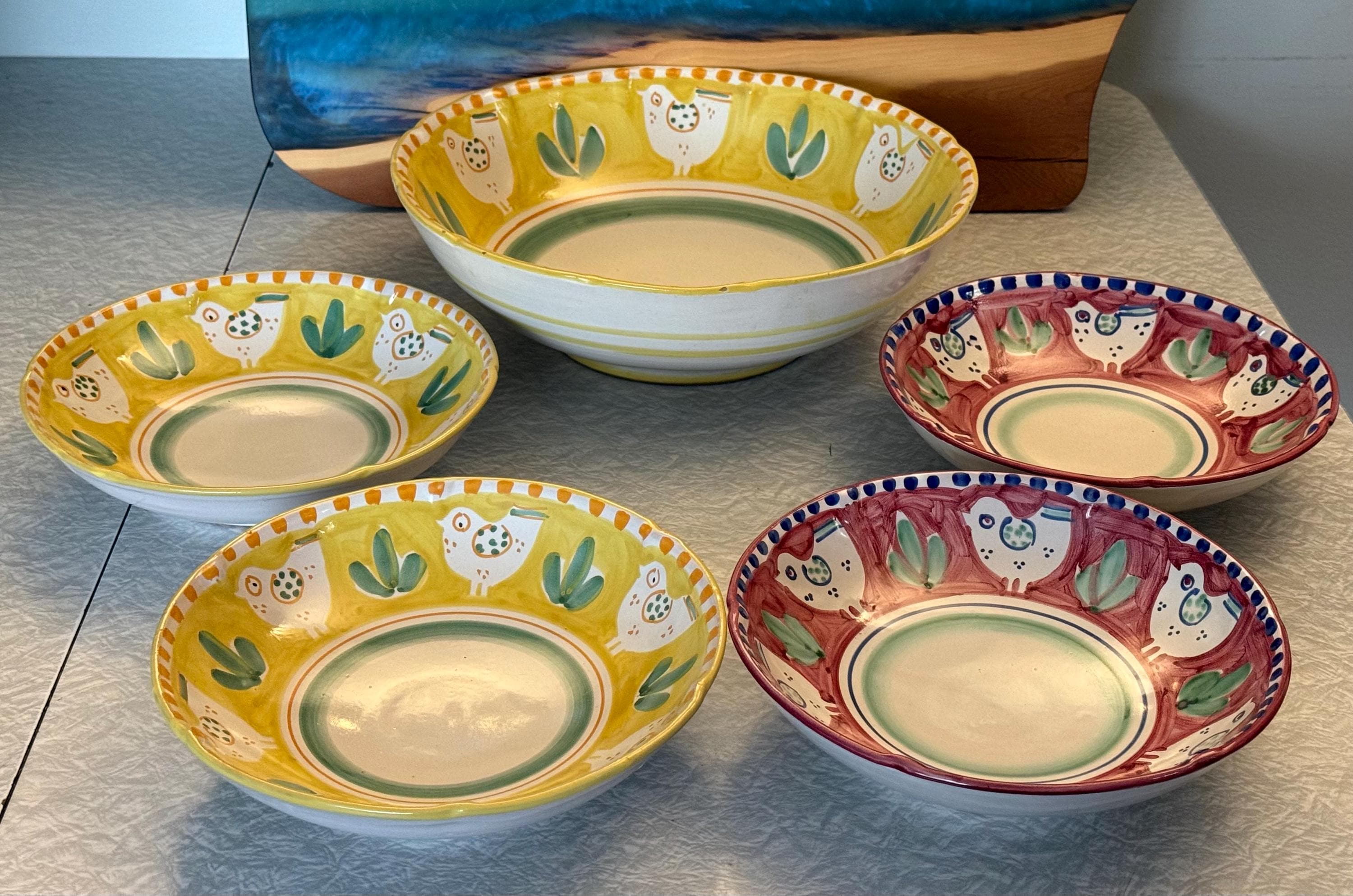 Solimene Vietri Ceramic Pasta Bowl Set of 5