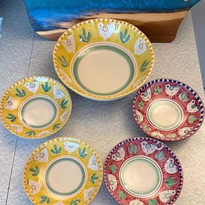 Solimene Vietri Ceramic Pasta Bowl Set of 5 image 2