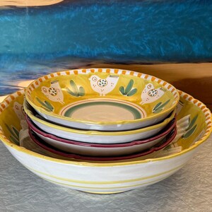 Solimene Vietri Ceramic Pasta Bowl Set of 5 image 3