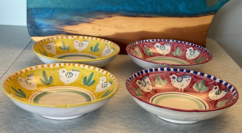 Solimene Vietri Ceramic Pasta Bowl Set of 5 image 13