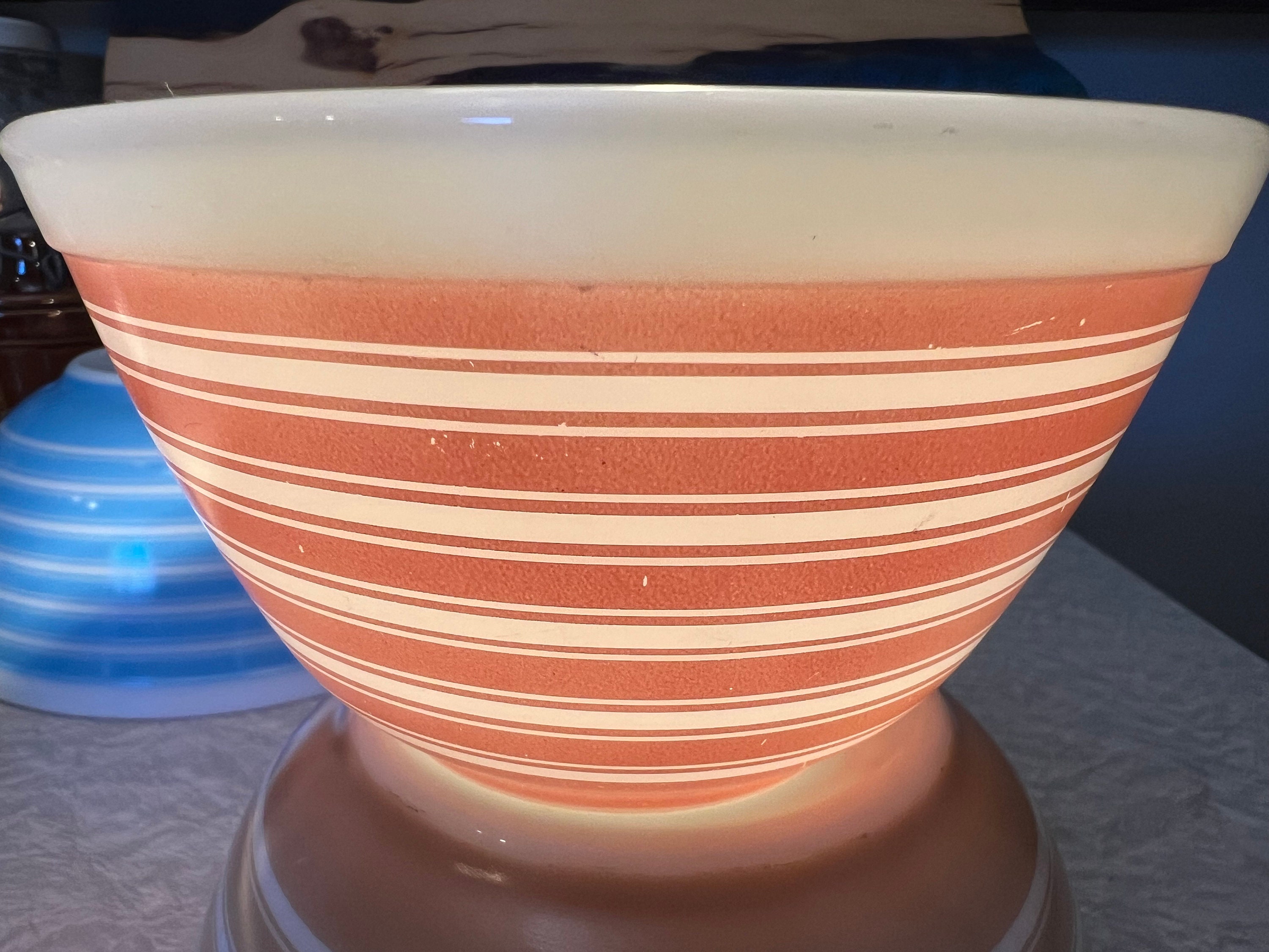 Vintage Pyrex Rainbow Stripes/pink,sandalwood ,blue/mixing