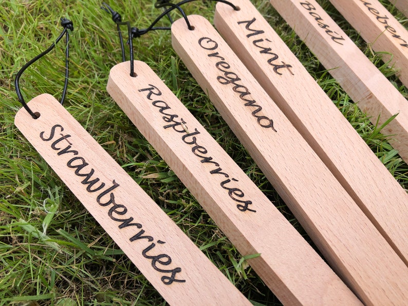 4 Wooden Planter Vegetable Markers Garden Markersplant Etsy UK