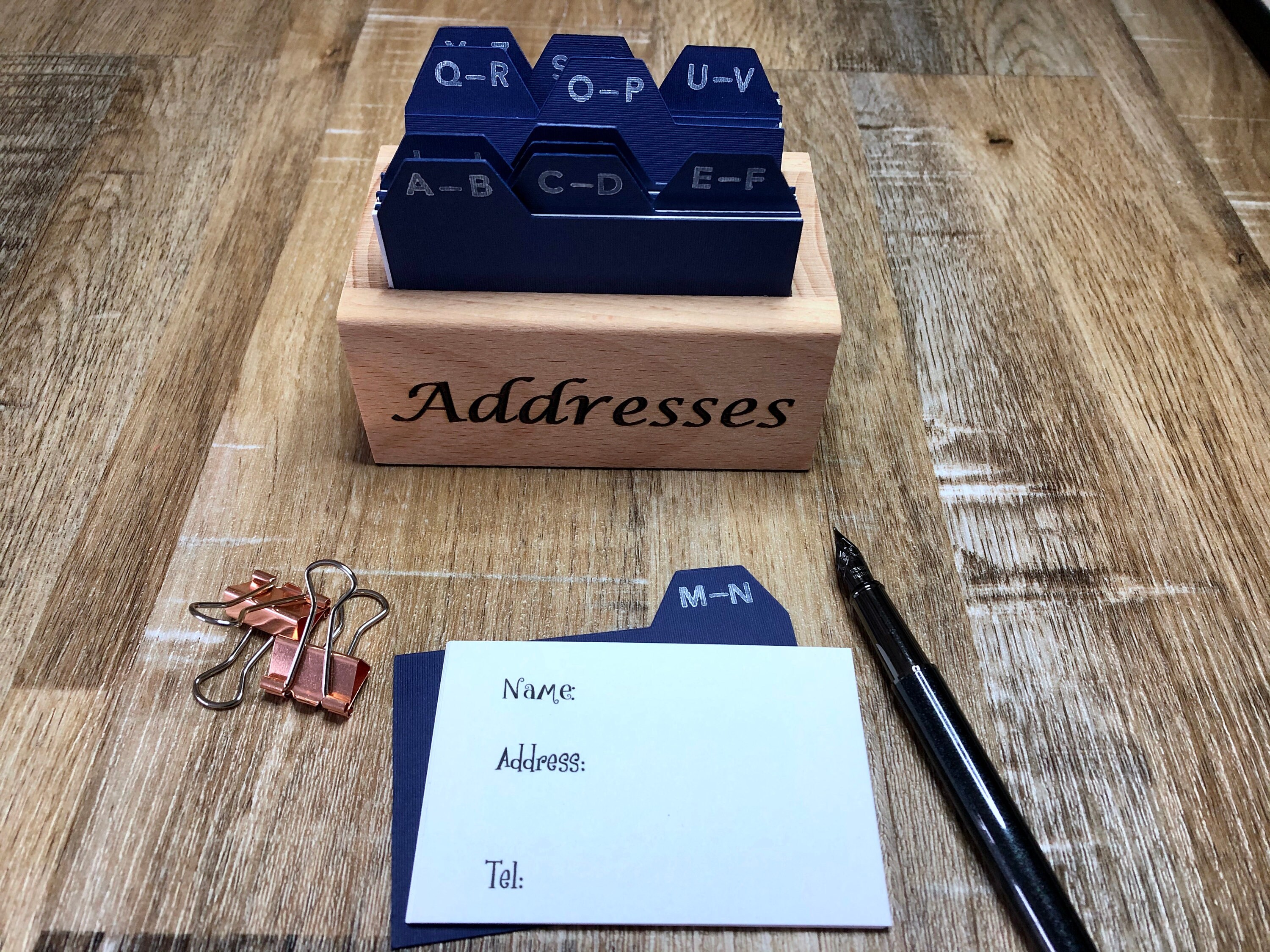 Address Organiser Box Desk Organiser Address book Address Etsy