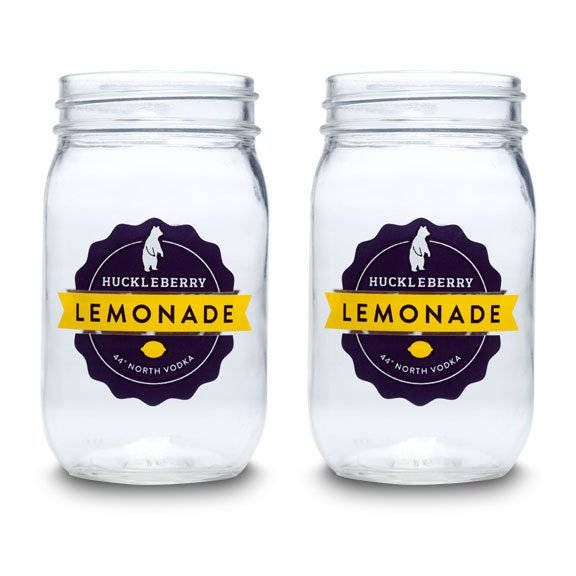 44 North Vodka Huckleberry Lemonade Jars Set of 4 Etsy