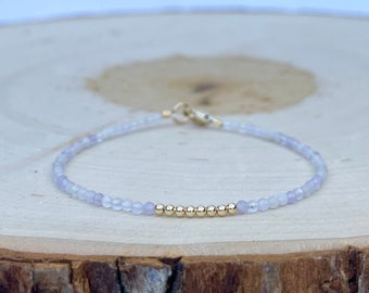 Amethyst Bracelet // February Birthstone // Amethyst // Gemstone Bracelet // 14k Gold Filled // Gifts // Jewelry // Dainty // Layering