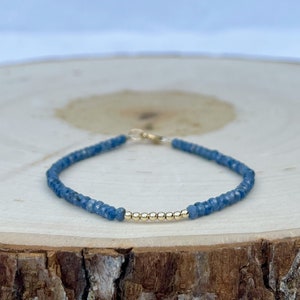 Sapphire Bracelet // September Birthstone // Sapphire // Gemstone Bracelet // 14k Gold Filled // Gifts // Jewelry // Dainty // Layering