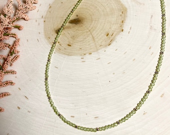 The Wildflower Necklace // Peridot  // Gemstone // 14k Gold Filled // Choker Necklace // Jewelry