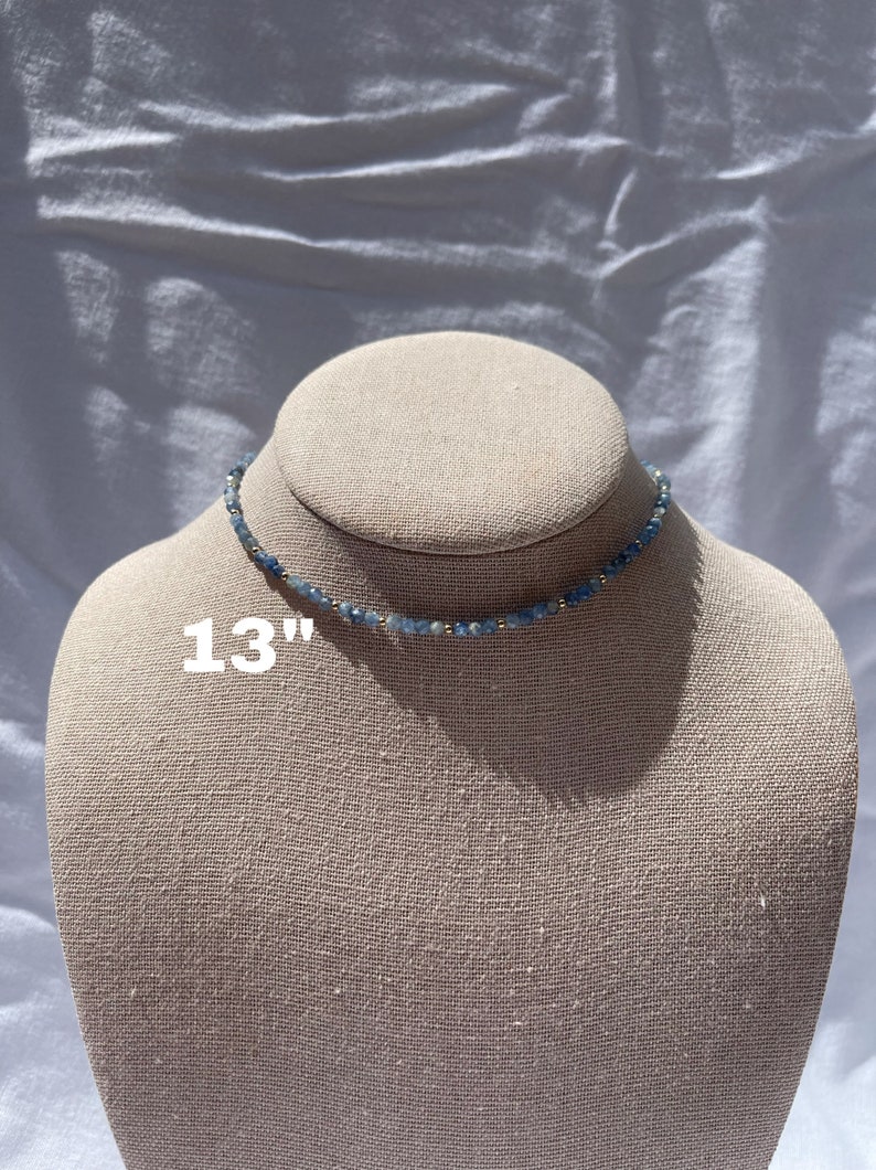 The Stormy Necklace // Kyanite // Gemstone // 14k Gold Filled // Choker Necklace // Jewelry // Blue // Beaded // Dainty image 2