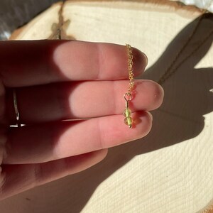 Peridot Dainty Gemstone Necklace // 14k Gold Filled Chain // Layering Necklace // Delicate