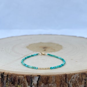 Turquoise Bracelet // December Birthstone // Turquoise // Gemstone Bracelet // 14k Gold Filled // Gifts // Jewelry // Dainty // Layering