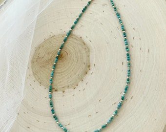 The Coastline Necklace // Ocean Collection // Turquoise // Gemstone // 14k Gold Filled // Choker Necklace // Jewelry