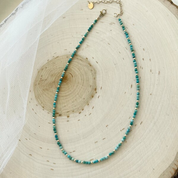 The Coastline Necklace // Ocean Collection // Turquoise // Gemstone // 14k Gold Filled // Choker Necklace // Jewelry