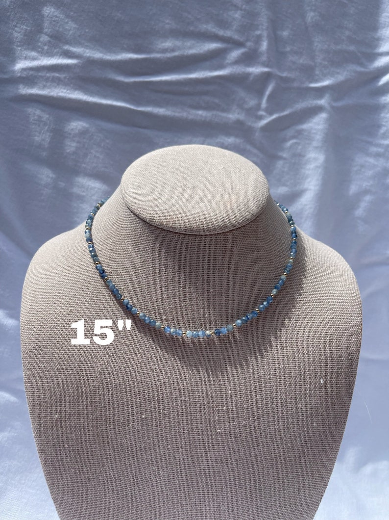 The Stormy Necklace // Kyanite // Gemstone // 14k Gold Filled // Choker Necklace // Jewelry // Blue // Beaded // Dainty image 3