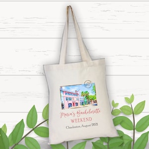 Charleston South Carolina Bachelorette Party Tote Bag, Welcome Tote Bag, Destination Wedding, Charleston Wedding, Wedding Favor