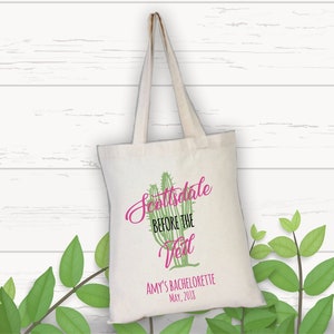 Scottsdale before the veil bachelorette party tote, Cactus tote bag,  Bachelors party favors, Texas gift bag, Wedding gift bag, Cactus bag