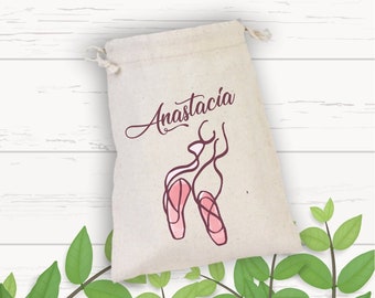 Personalisierte Ballerina Schuhtaschen, Tänzerin Geschenke, Tänzerin Tasche, Schuhe Kordelzug, Tanztasche, Tanz Kordeltasche, Tasche personalisieren