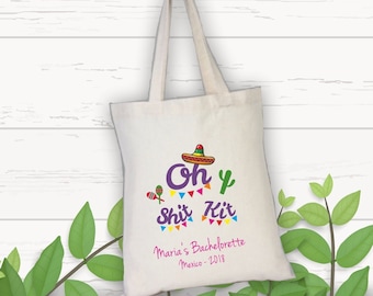 Oh Sh*t Kit Mexico Bachelorette Party Totes, Wedding Welcome Tote Bag, Wedding Gift Tote, Cactus Bags, Bridal Bag, Bridesmaid Tote