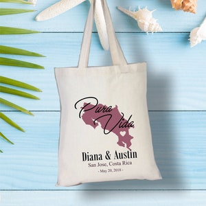 Bestemming staat bruiloft kaart, welkom Tote Bag, bestemming bruiloft, Costa Rica bruiloft, bruiloft gunst, personaliseren