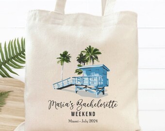 Miami Bachelorette Party Mini Tote, Beach Favor Bag