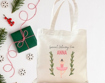 Bolsa de regalo navideña personalizada, mini bolso de mano de hada bailarina