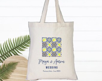 Personalized Positano Bachelorette Party Tote, Italy Destination Wedding Favor