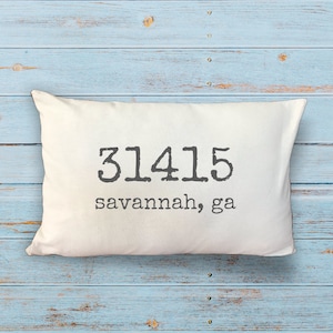 Personalized Zip Code Pillow, Personalized Mom Gift, Personalized Pillow Wedding Gift, Housewarming Gift, Engagement Gift,