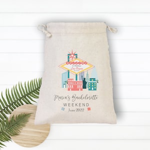 Kit post-sbornia di Las Vegas Borsa regalo per addio al nubilato, Borsa con coulisse per addio al nubilato di Las Vegas, Bomboniera per matrimonio, Borse regalo di benvenuto per matrimonio