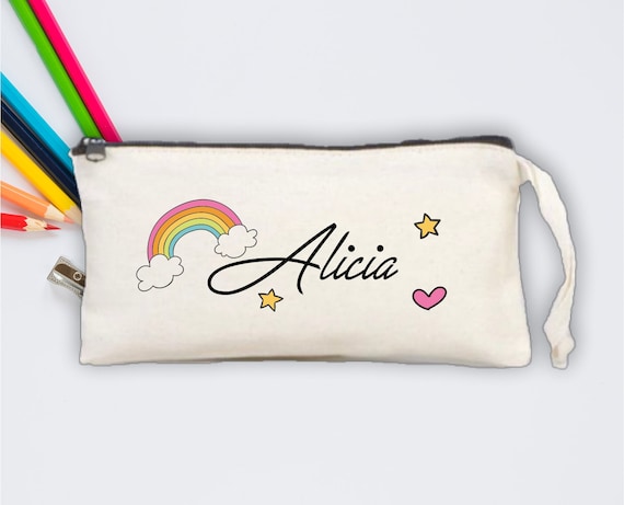 Astucci per matite arcobaleno personalizzati, Astuccio per bambini, Scatole  per matite, Astuccio per matite in cotone personalizzato, Ritorno a scuola,  Regalo di compleanno per bambini -  Italia