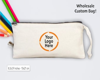 Pencil Cases, Pencil Boxes, Custom Cotton Pencil Case, Custom School gifts With Logo, Custom Zippered Bag