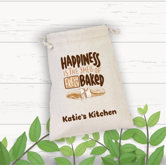 Bolsa de pan con cordón, bolsa de cocina personalizada, bolsa de