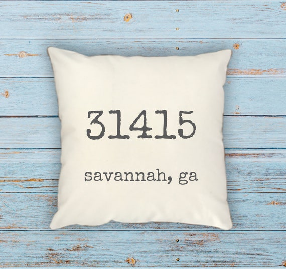 Personalized Zip Code Pillow Cover Typewriter Pillow Cover Etsy