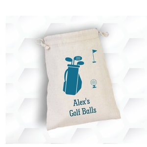 Golf Balls Drawstring Bag, Golf Gifts For Men, Golf Gifts for Women, Golf Lover Gift, Golf Gifts, Personalized Golf Bag, Cotton Bag Pouch