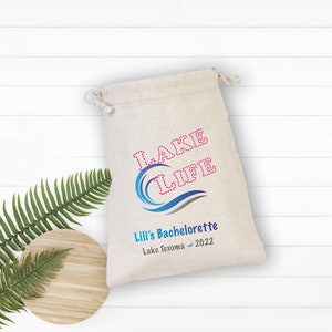 Lake Life Bachelorette Party Gift Bag, Bachelor Party Hangover Kit, Drawstring Mini Favor Bags,  Wedding Party Favors Bag, Birthday Bag