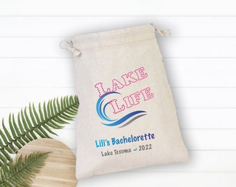 Lake Life Bachelorette Party Gift Bag, Bachelor Party Hangover Kit, Drawstring Mini Favor Bags,  Wedding Party Favors Bag, Birthday Bag