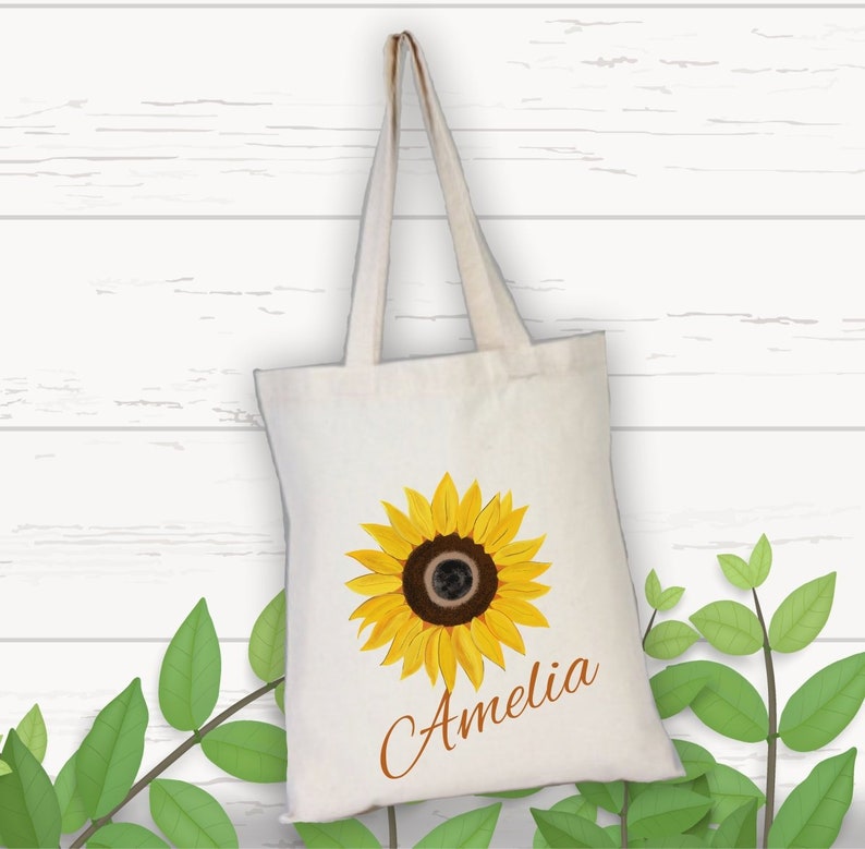 Sun Flowers Wedding Tote Bag Sunflower Gifts Personalized Etsy