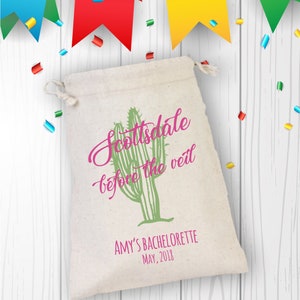 Scottsdale Before The Veil Bag, Scottsdale Cactus Bachelorette Party Favors, Bachelorette Party Bag, Drawstring Mini Favor Bags