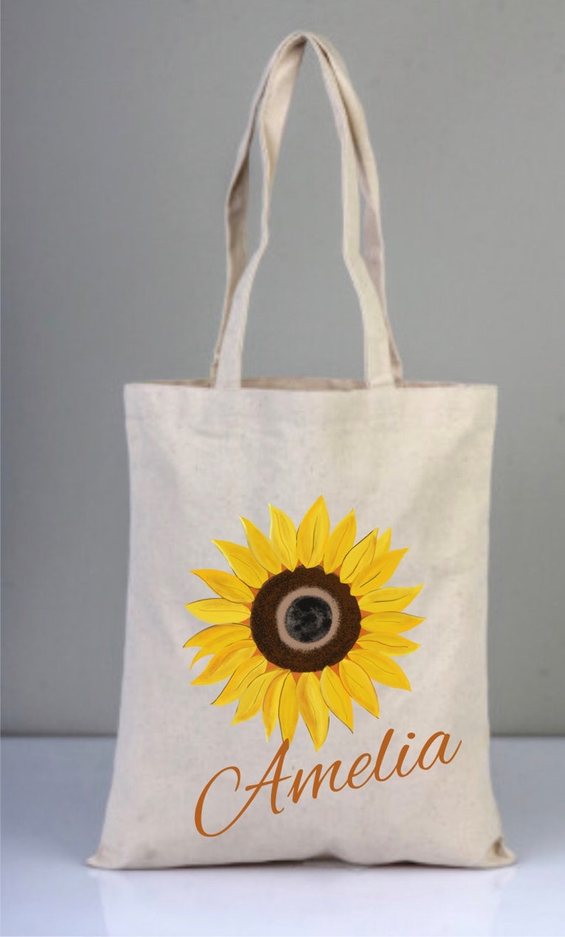 Sun Flowers Wedding Tote Bag Sunflower Gifts Personalized | Etsy