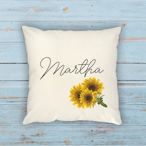 Personalized Sunflower Pillow Cover, Sunflower Pillow Case, Fall Decor, Fall Decoration, Printed Pillowcase, Farmhouse Pillow, Custom Pillow