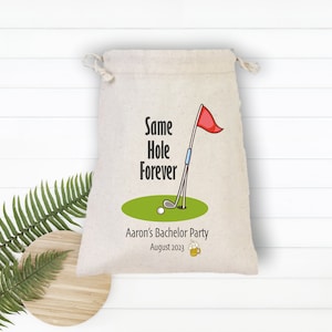 Same Hole Forever Bachelor Party Hangover Kit, Golf Bachelor Party Favor Kordelzugtasche, Genesungs-Kit Bachelor, Bachelor Party Geschenke Tasche