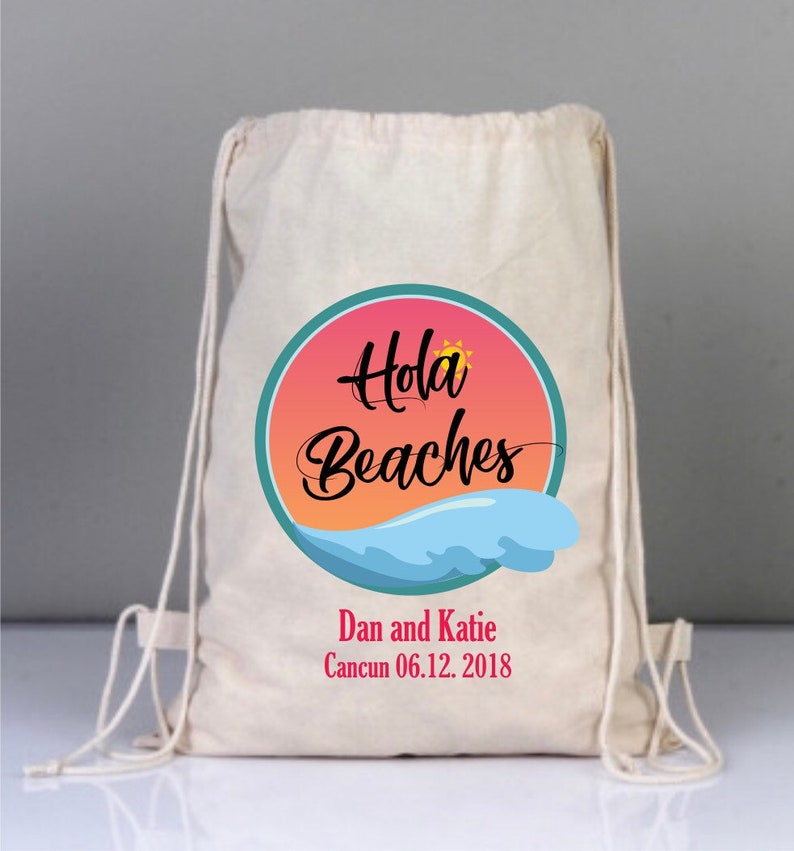 Hola Beaches Wedding Personalized Bags Wedding Tote Etsy
