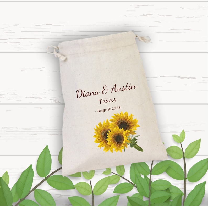 Sunflowers Gift Bag Sunflower Wedding Gift Bags Bridal Gift Etsy