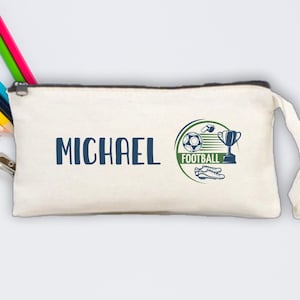 Football Pencil Case for Boys, Pencil Cases Boxes, Pencil Cases Personalized, Pencil Cases Fabric, Cotton Pencil Case, Back to School