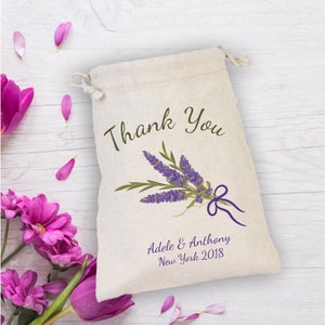 Lavender Wedding Gift, Thank You Bag, Wedding Welcome Gift Bag, Lavender Bouquet  Wedding  party, Drawstring Favor Bag